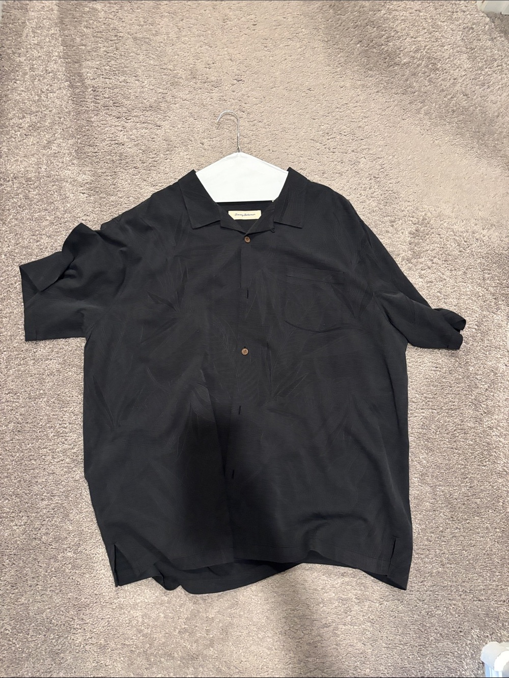 Tommy Bahama Black Short-Sleeve Button-Up Camp Shirt